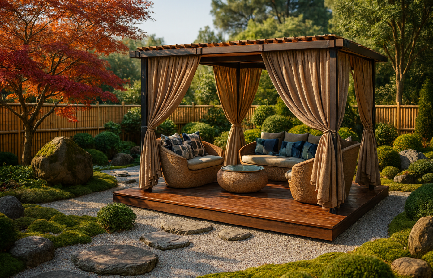 Pergola métal et bois contemporaine