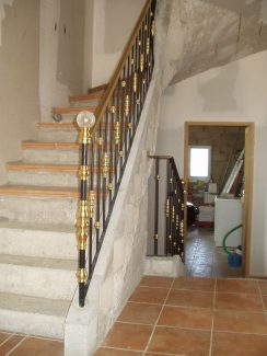 Garde corps traditionnel acier et laiton sur mesure Hérault